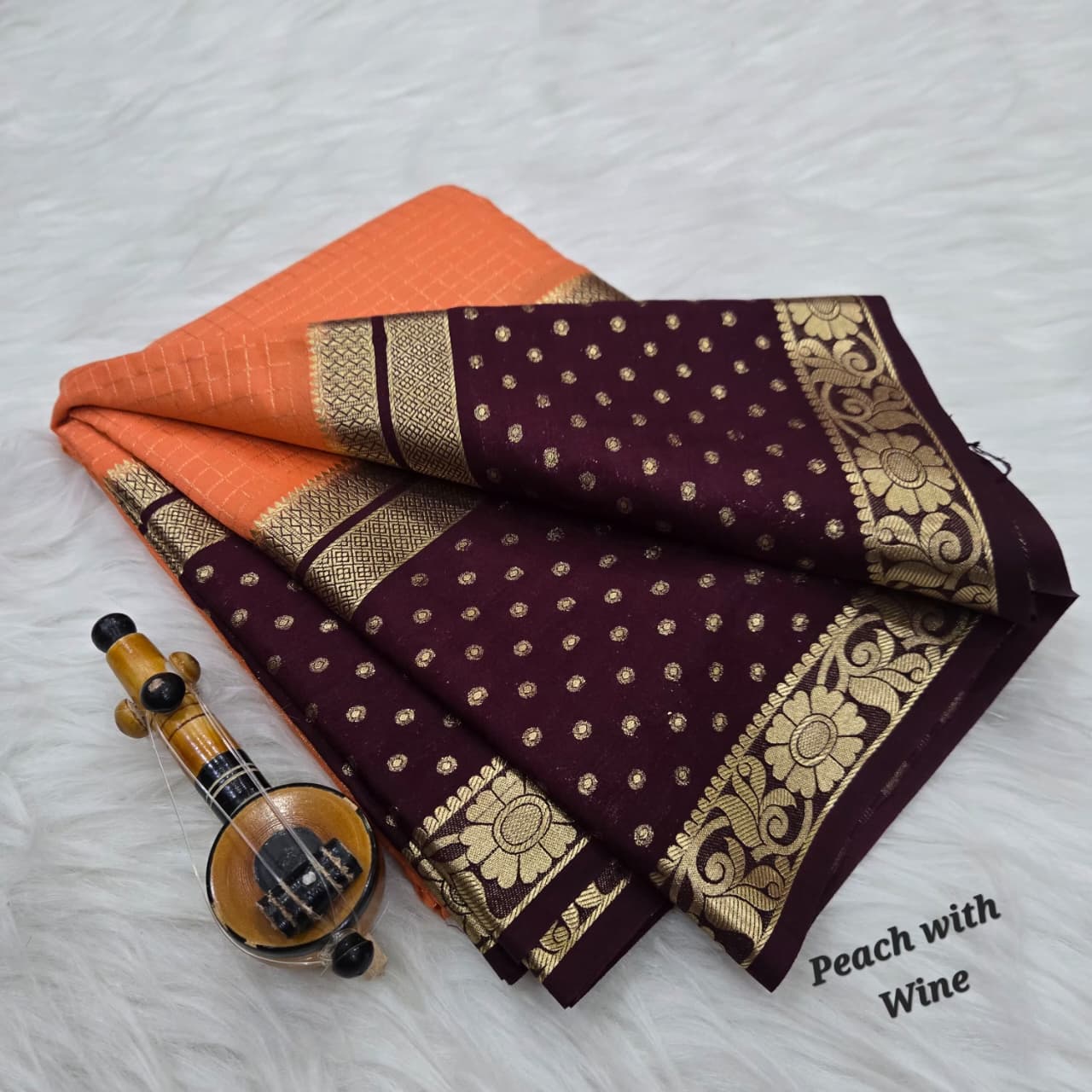 Red and Black  Premium Quality Semi Mysore Crepe Silk Saree.